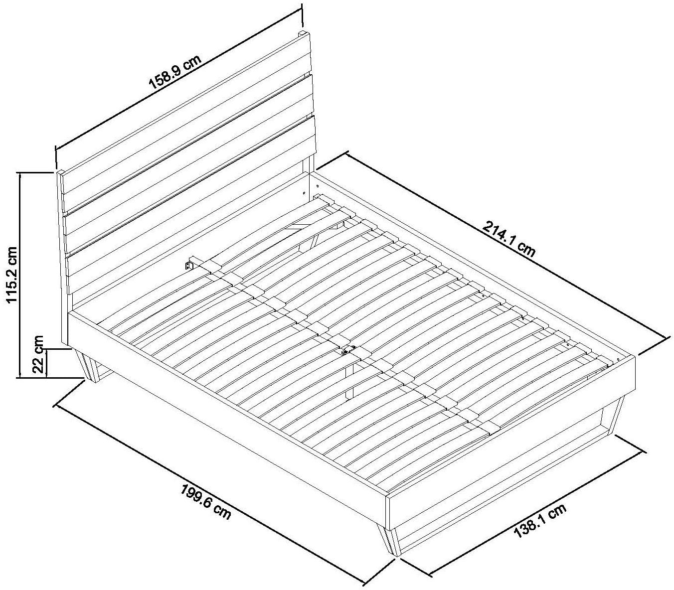 MUNICH 150CM LOW FOOT BEDSTEAD