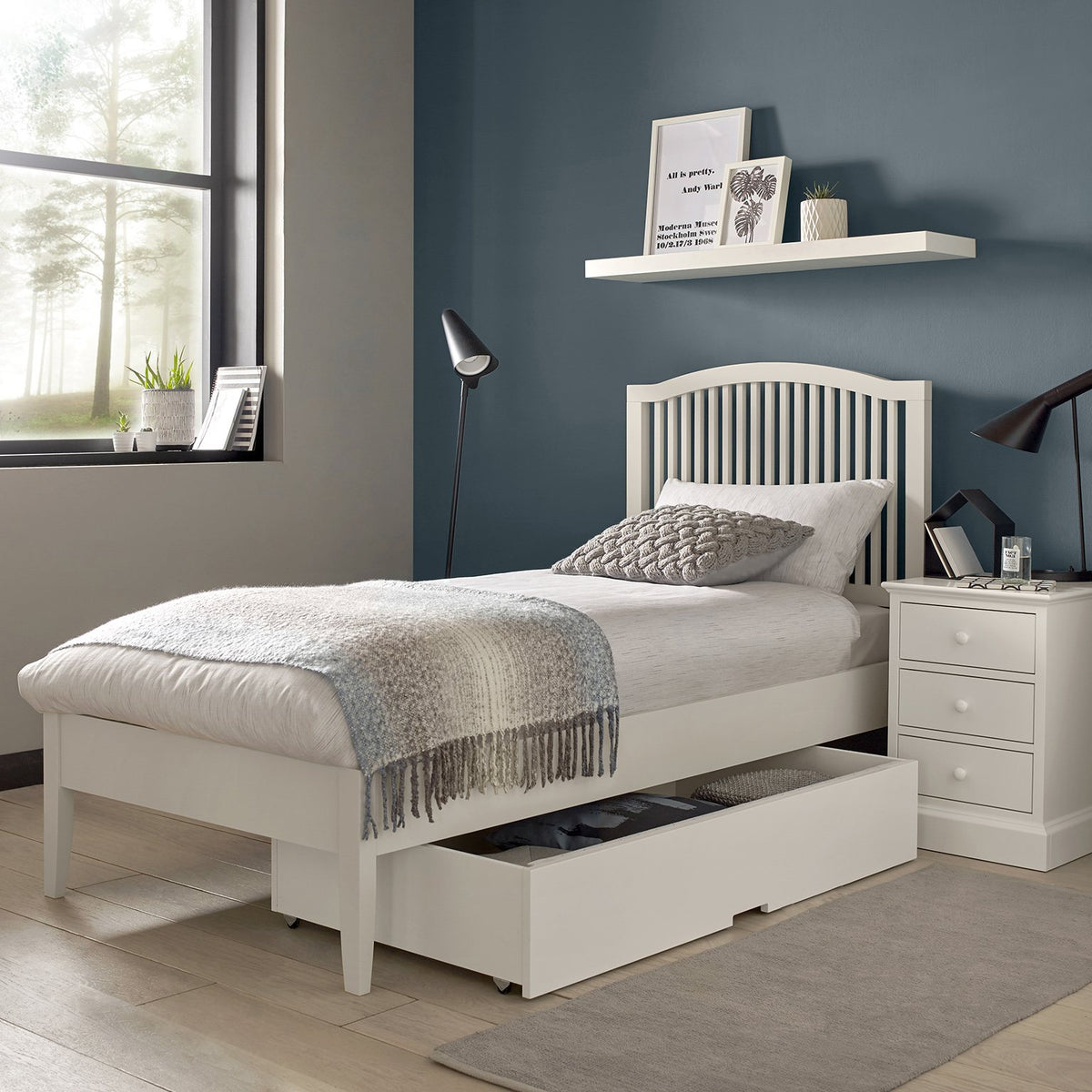 ASHBY WHITE 122CM SLATTED BEDSTEAD