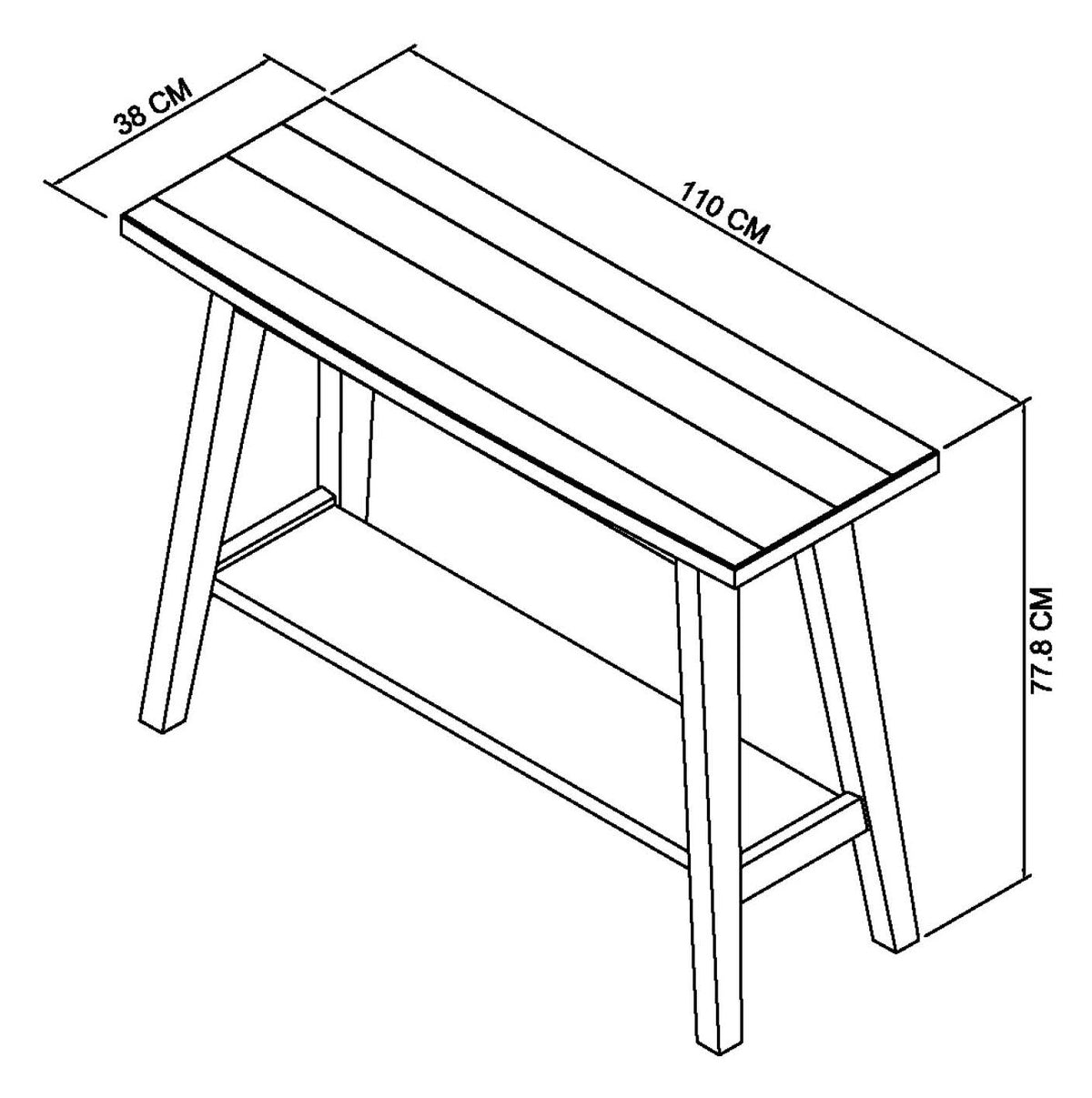 SATURN CONSOLE TABLE WITH SHELF