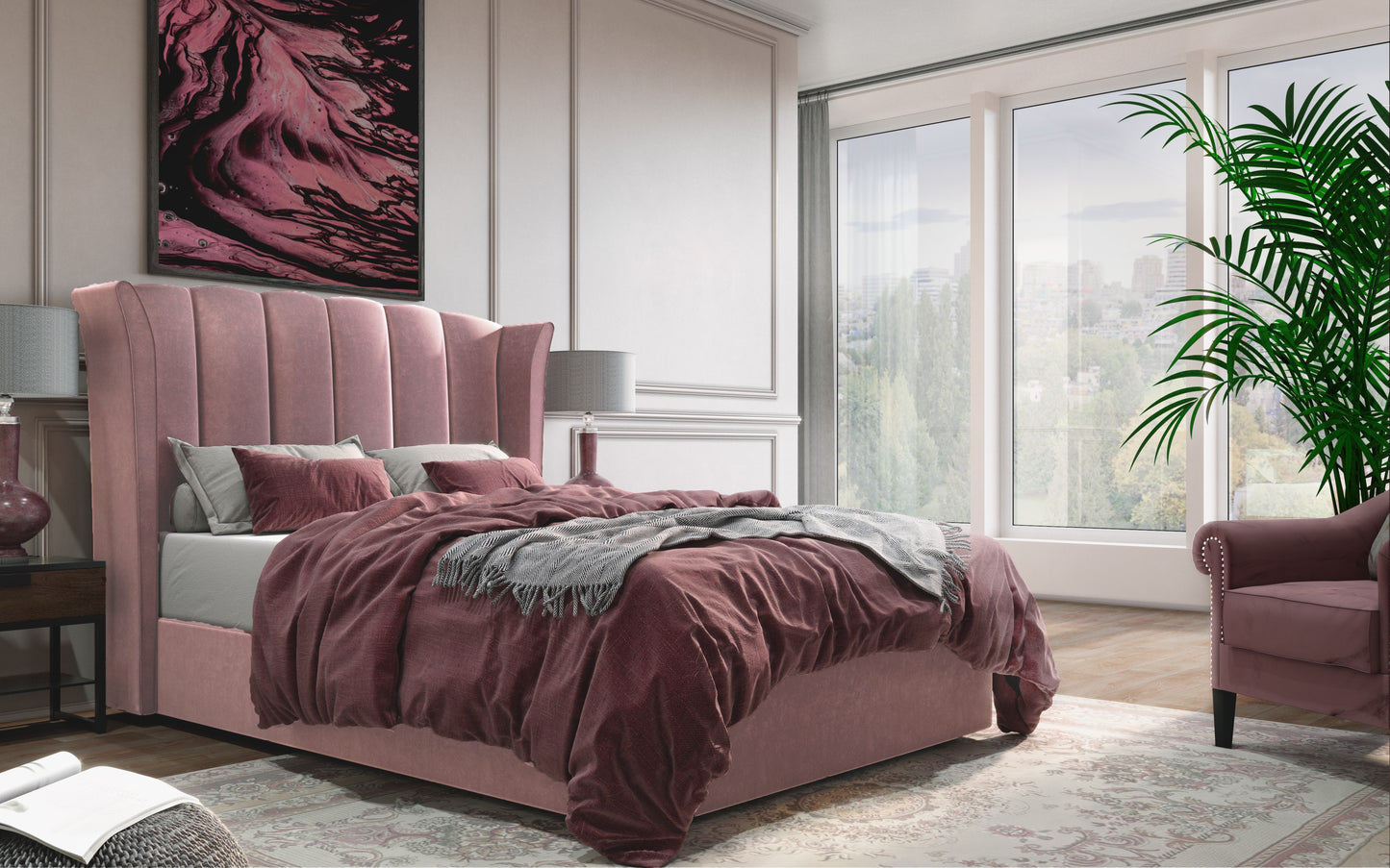 ROCHELLA 6FT BEDFRAME ELECTRIC OTTOMAN