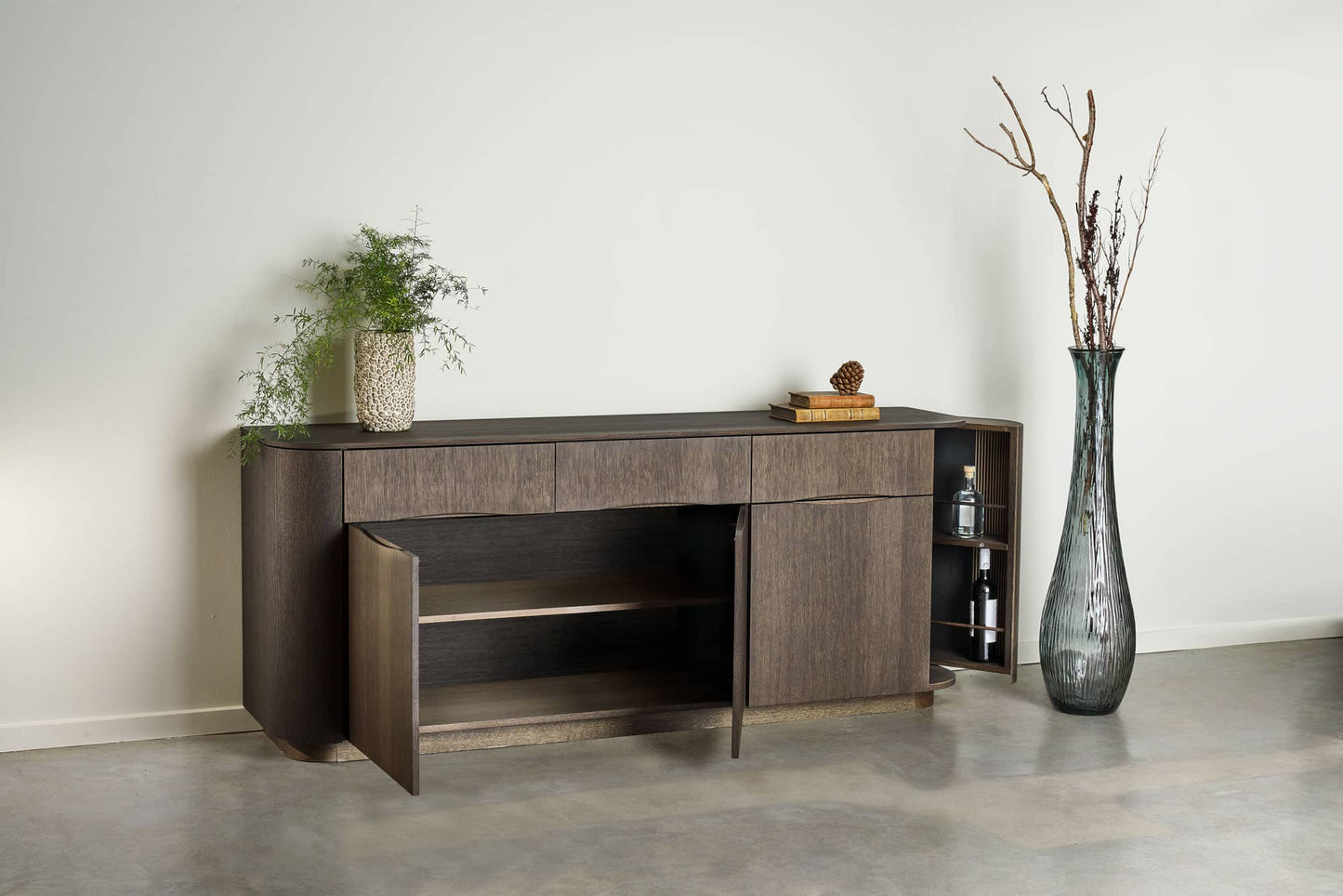 COLLUM 3 DOOR 3 DRAWER WALNUT DRAWER SIDEBOARD