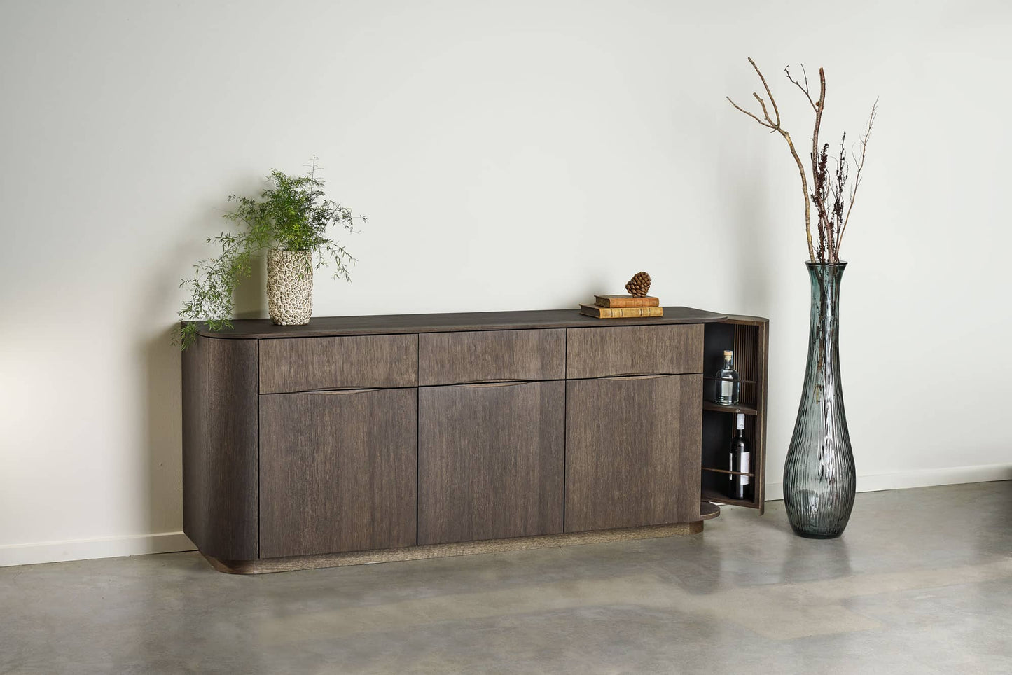 COLLUM 3 DOOR 3 DRAWER WALNUT DRAWER SIDEBOARD