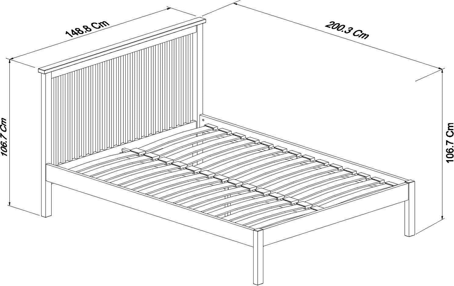 GUIA 135CM SPINDLE LOW FOOTEND BEDSTEAD