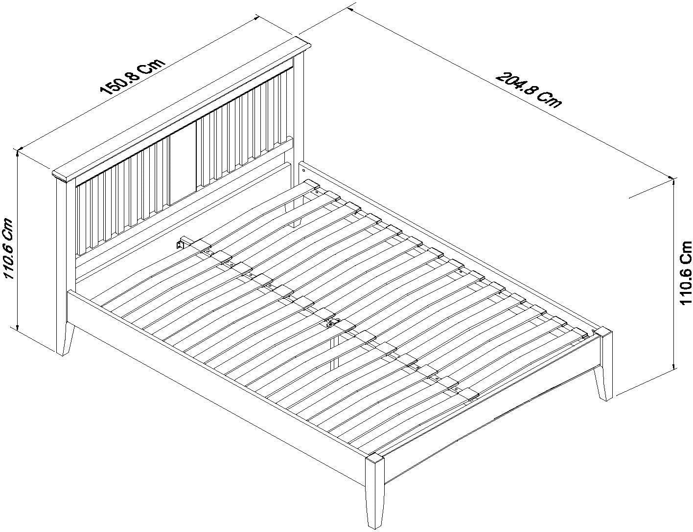 RHODES 135CM BEDSTEAD