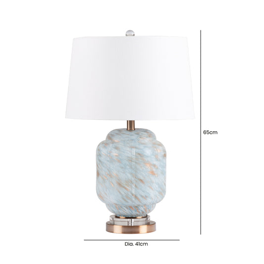 CIMC LIGHT BLUE LAMP WITH WHITE SHADE