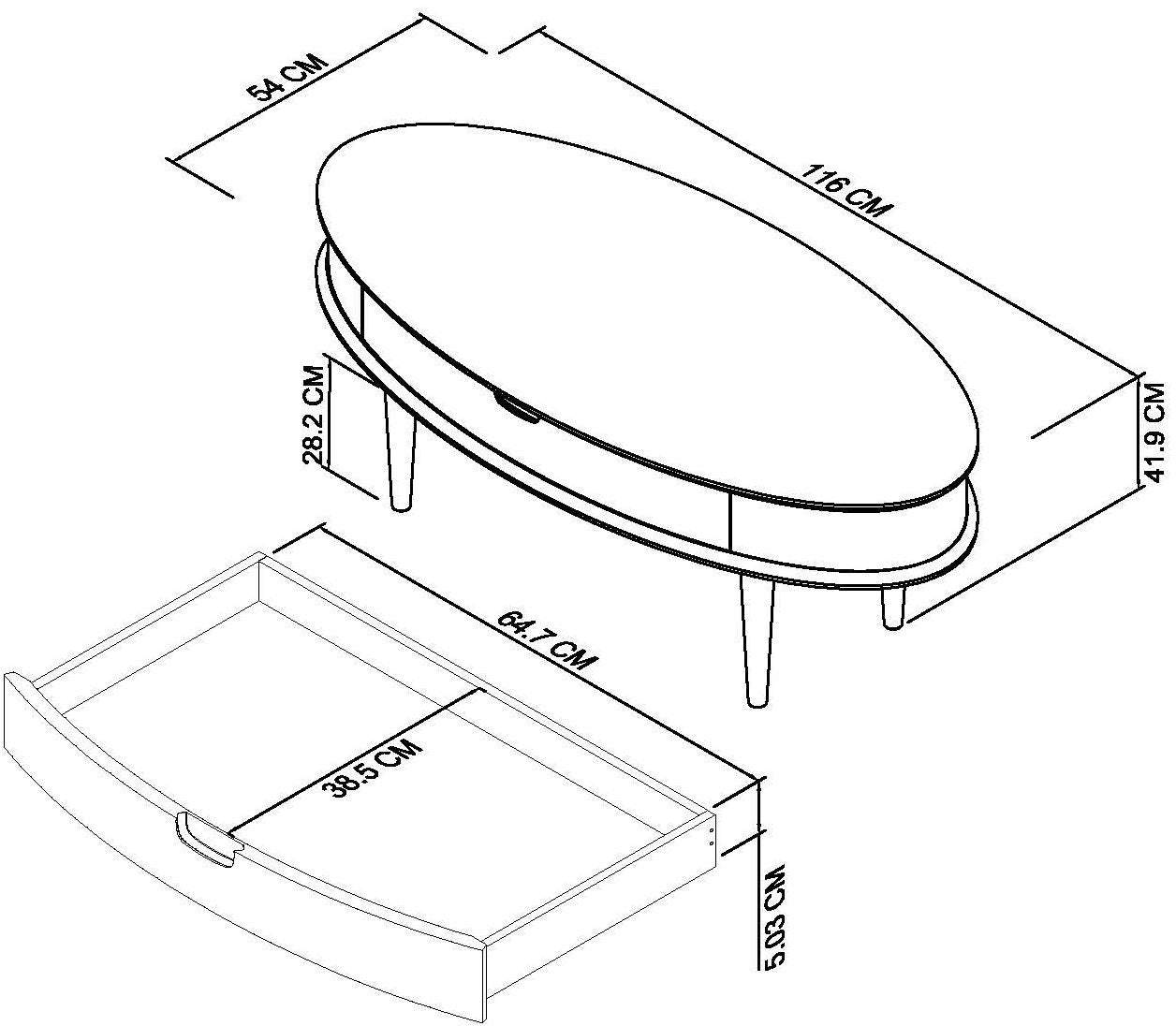 ODENSE COFFEE TABLE WITH DRAWERS