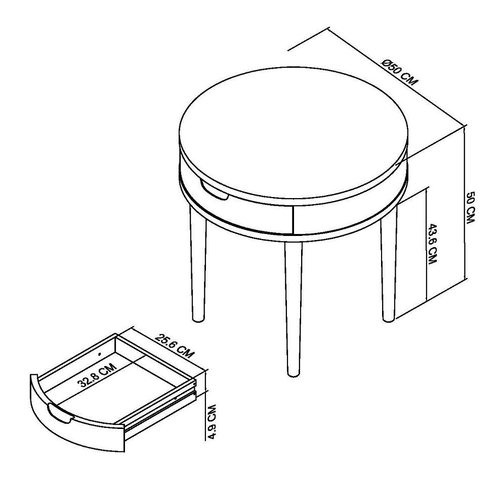 ODENSE LAMP TABLE WITH DRAWER