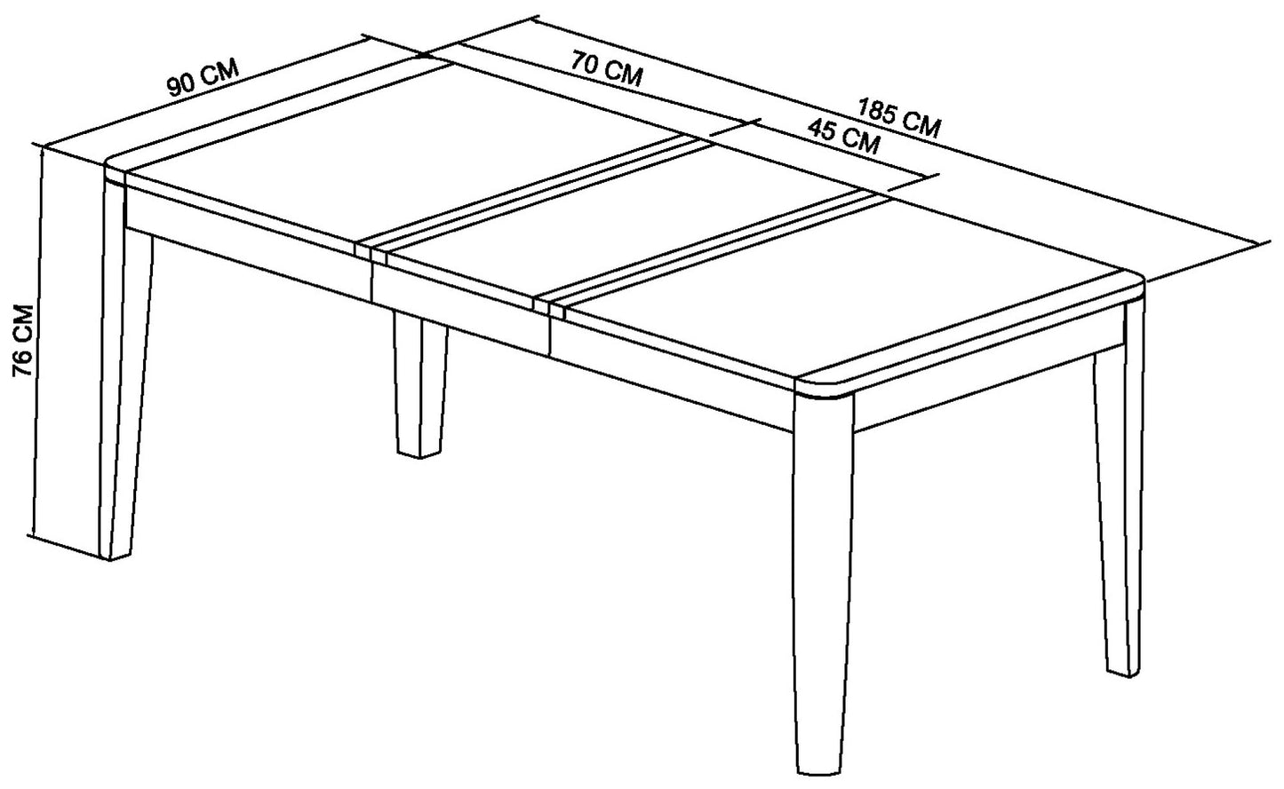LEONA 4-6 EXTENSION DINING TABLE