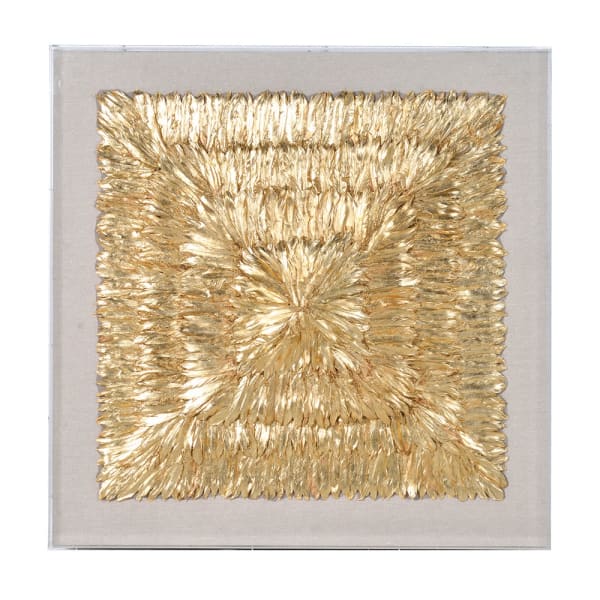 FEATHER GOLD FRAMED WALL ART