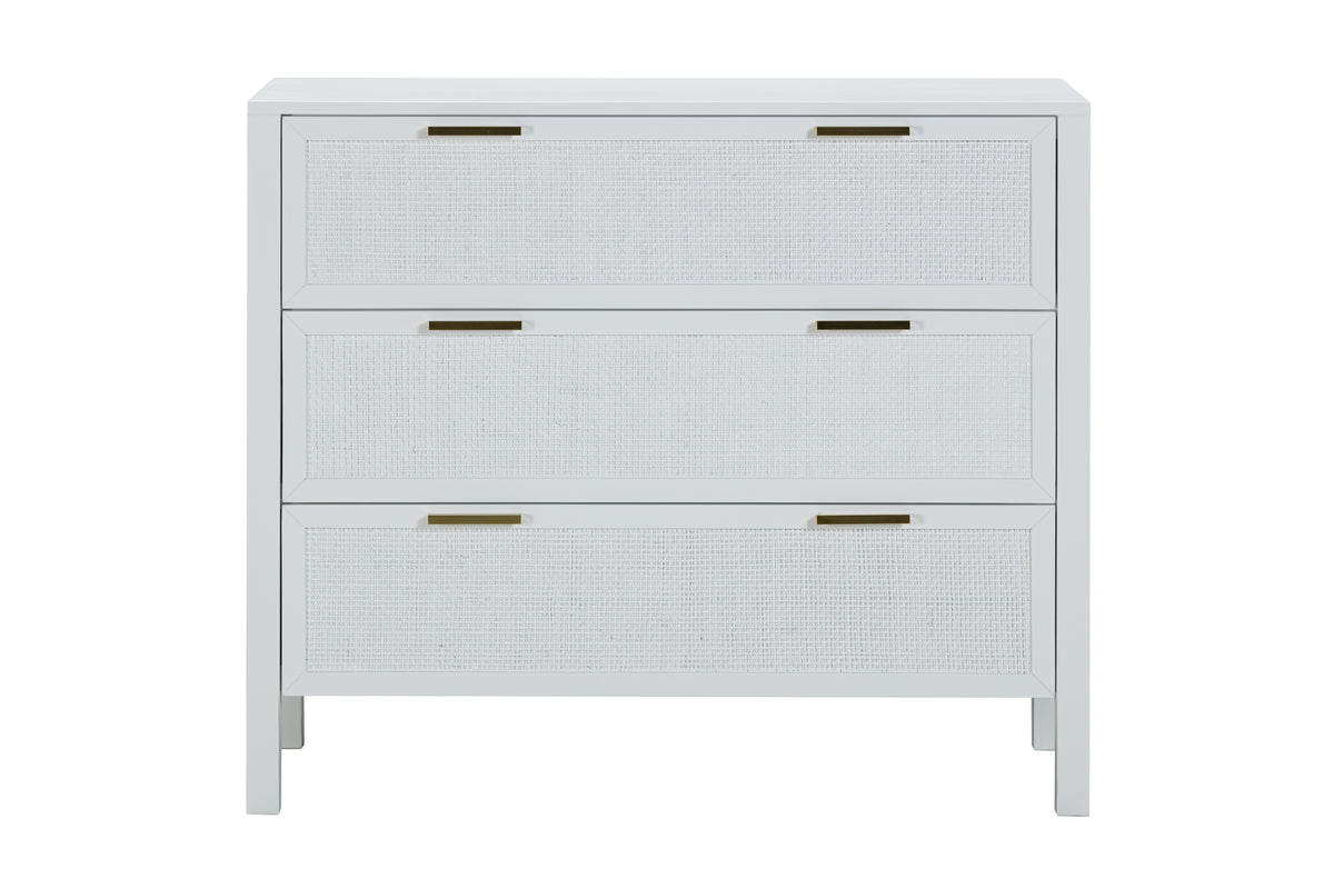 LLOYD 3 DRAWER CHEST WHITE RATTAN