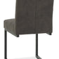NEWTON CANTILEVERILVER CHAIR - DARK GREY FABRIC (PAIR)