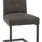 NEWTON CANTILEVERILVER CHAIR - DARK GREY FABRIC (PAIR)