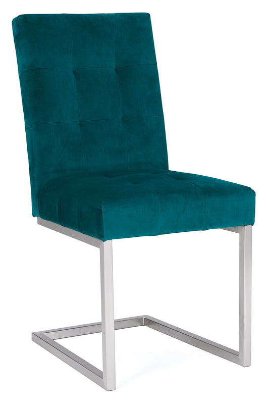 WARSAW UPHOLSTERED CANTILEVER CHAIR- SEA GREEN