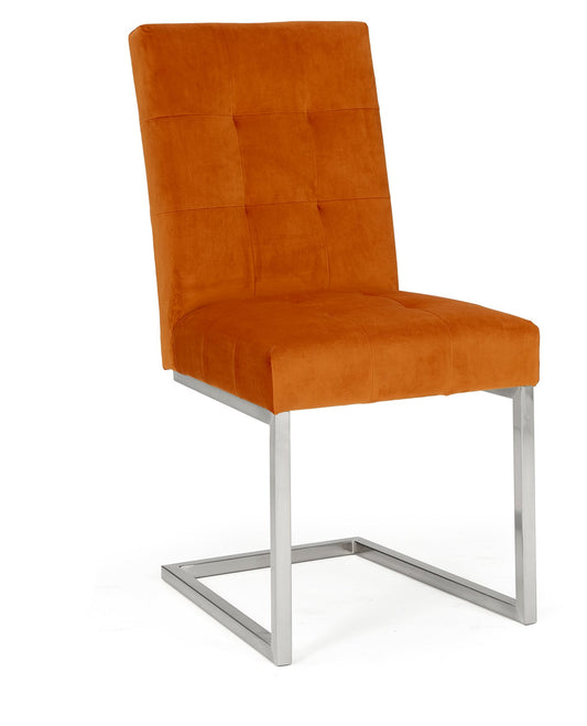 WARSAW UPHOLSTERED CANTILEVER CHAIR- HARVEST PUMPKIN