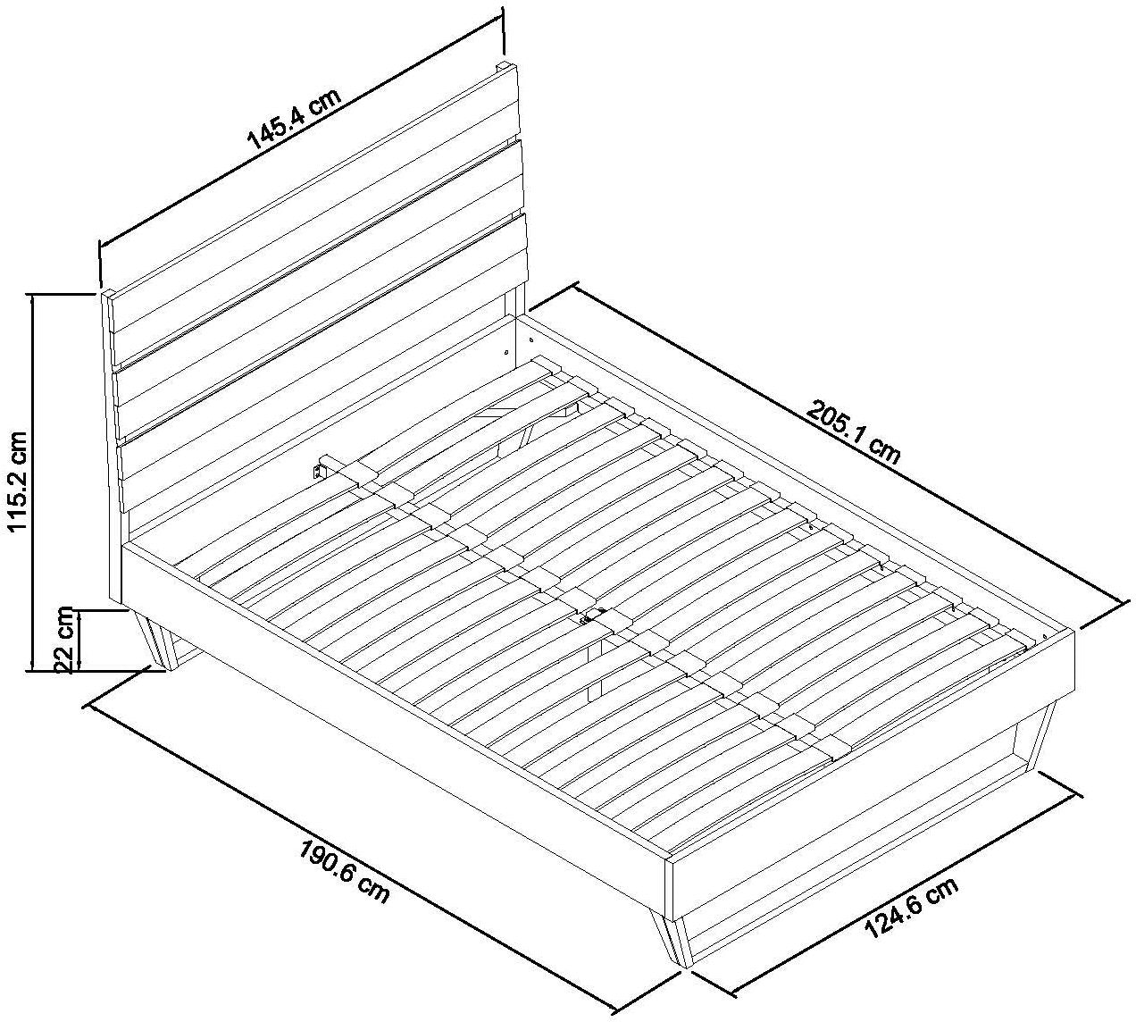 MUNICH 135CM LOW FOOT BEDSTEAD