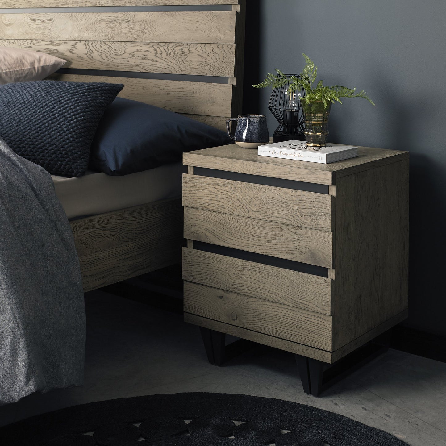 MUNICH 2 DRAWER NIGHTSTAND
