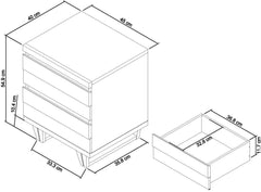 MUNICH 2 DRAWER NIGHTSTAND