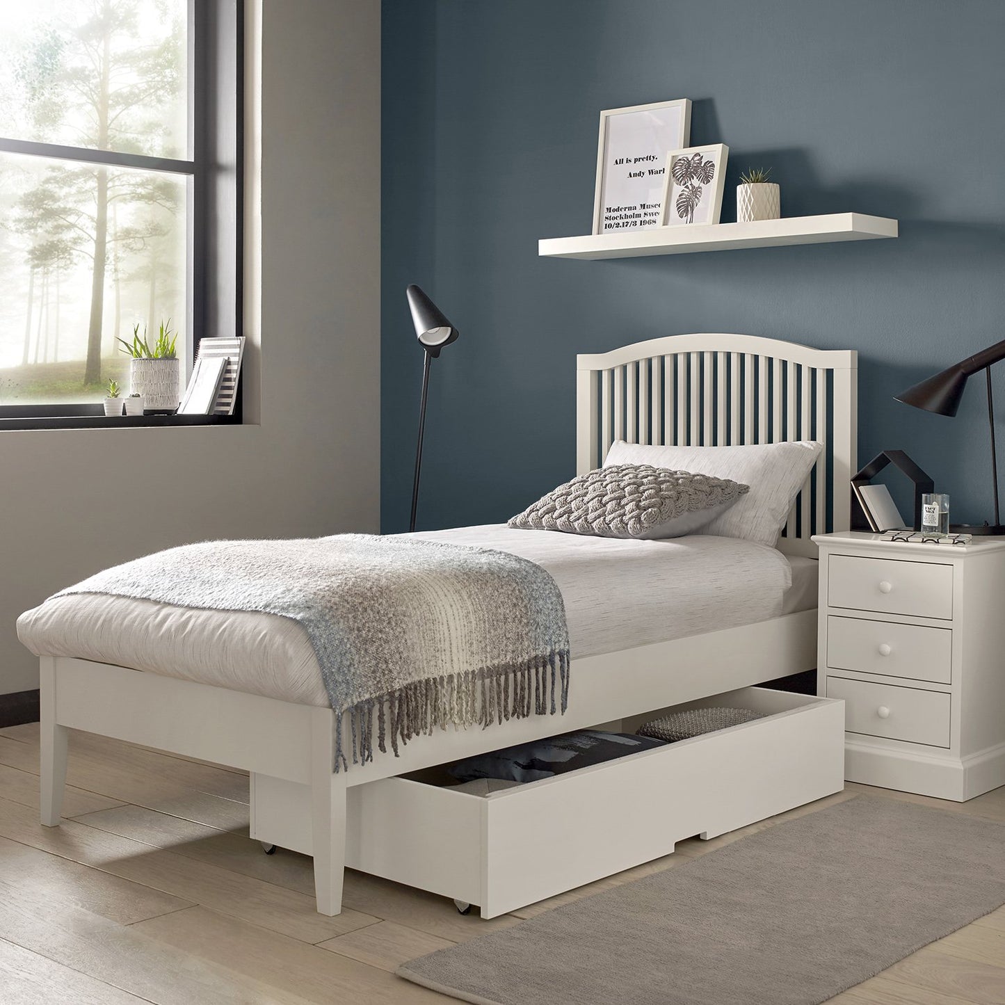 ASHBY WHITE 122CM SLATTED BEDSTEAD