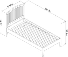 ASHBY WHITE 90CM SLATTED BEDSTEAD