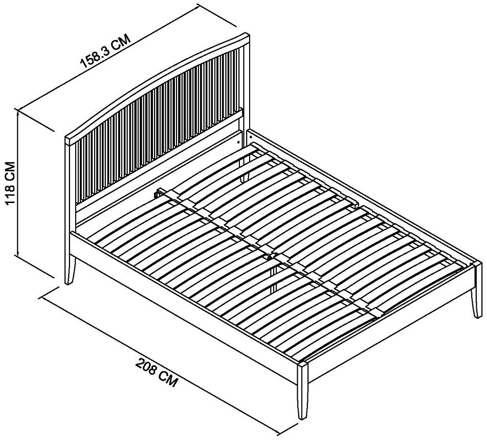 ASHBY WHITE 150CM SLATTED BEDSTEAD