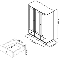 ASHBY WHITE TRIPLE WARDROBE