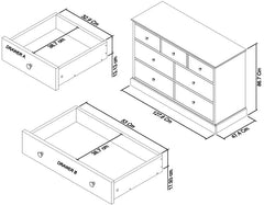 ASHBY WHITE 3+4 DRAWER CHEST