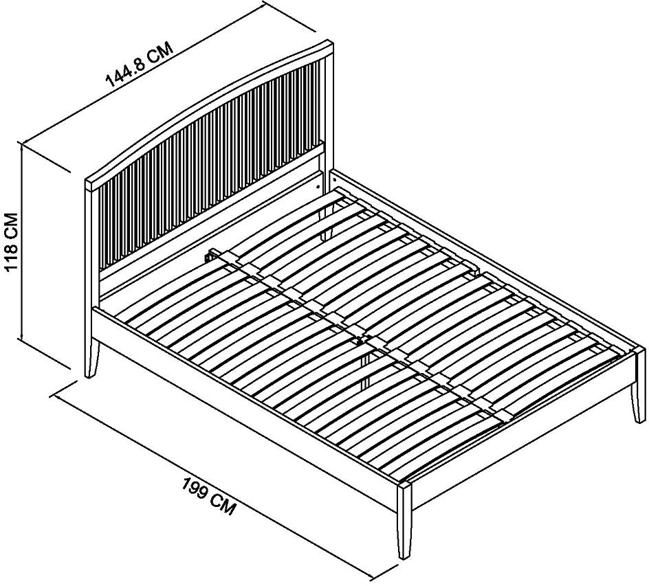 ASHBY COTTON 135CM SLATTED BEDSTEAD