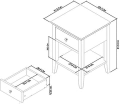 ASHBY COTTON 1 DRAWER NIGHTSTAND