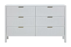 LLOYD 6 DRAWER WIDE CHEST WHITE RATTAN