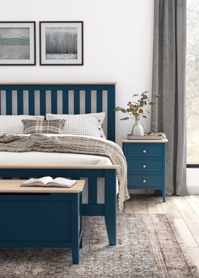 TOULOUSE 3FT SLATTED BED  NAVY