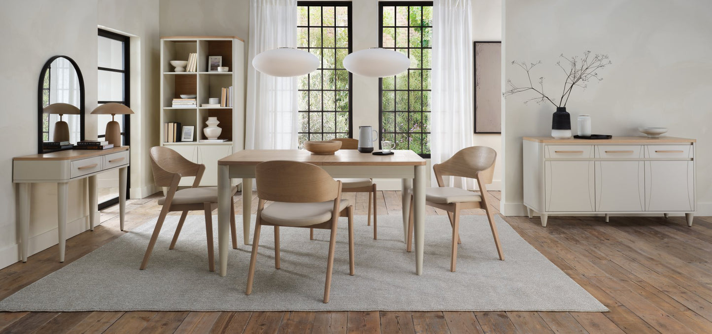 PRESTON PLY BACK DINING CHAIR - IVORY BONDED LEATHER