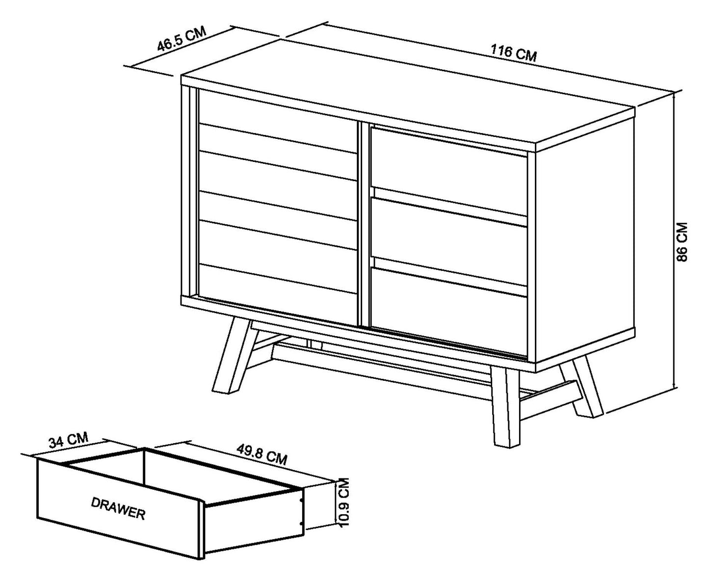 SATURN NARROW SIDEBOARD