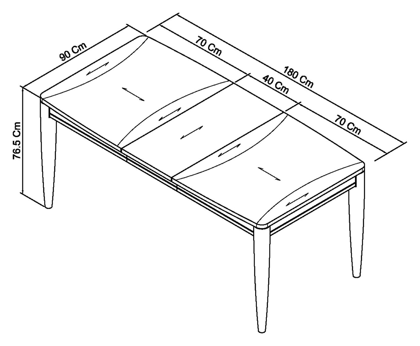 PRESTON 4-6 SEATER EXTENSION DINING TABLE