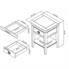 AVORIO 1 DRAWER NIGHTSTAND