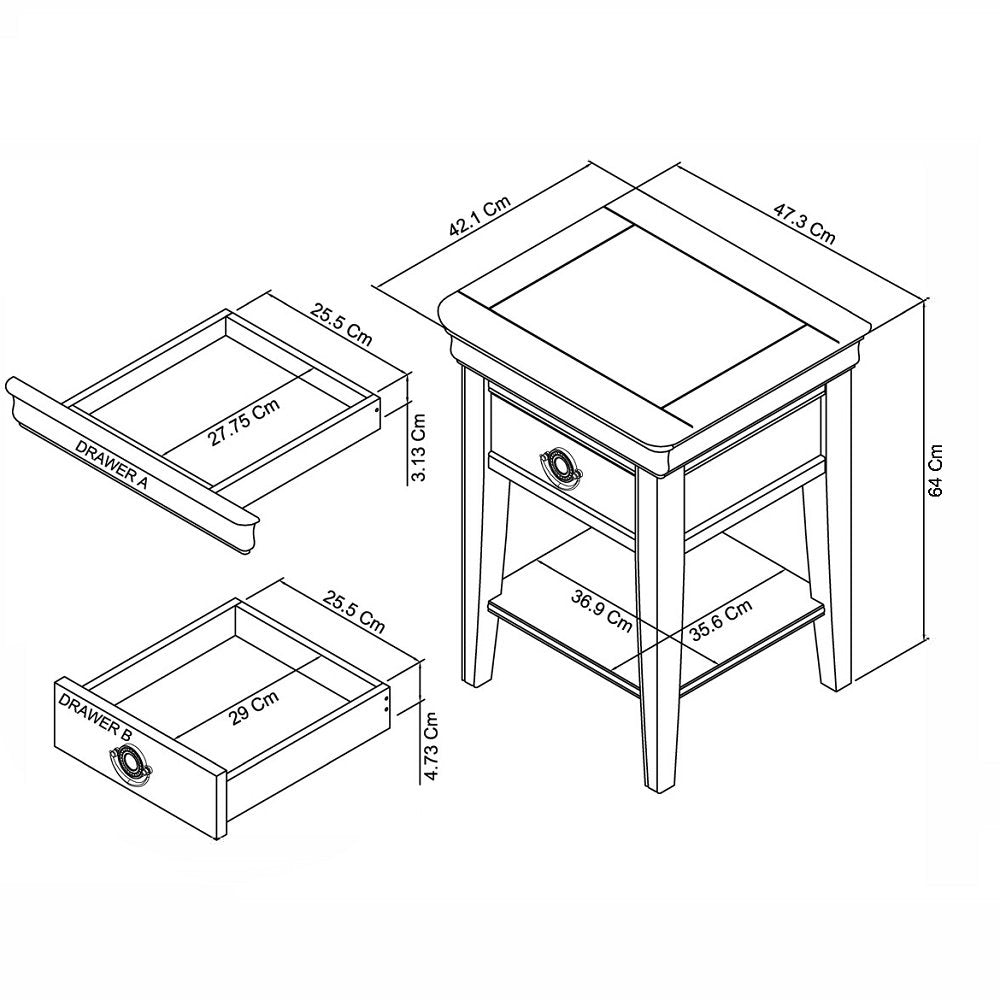 AVORIO 1 DRAWER NIGHTSTAND