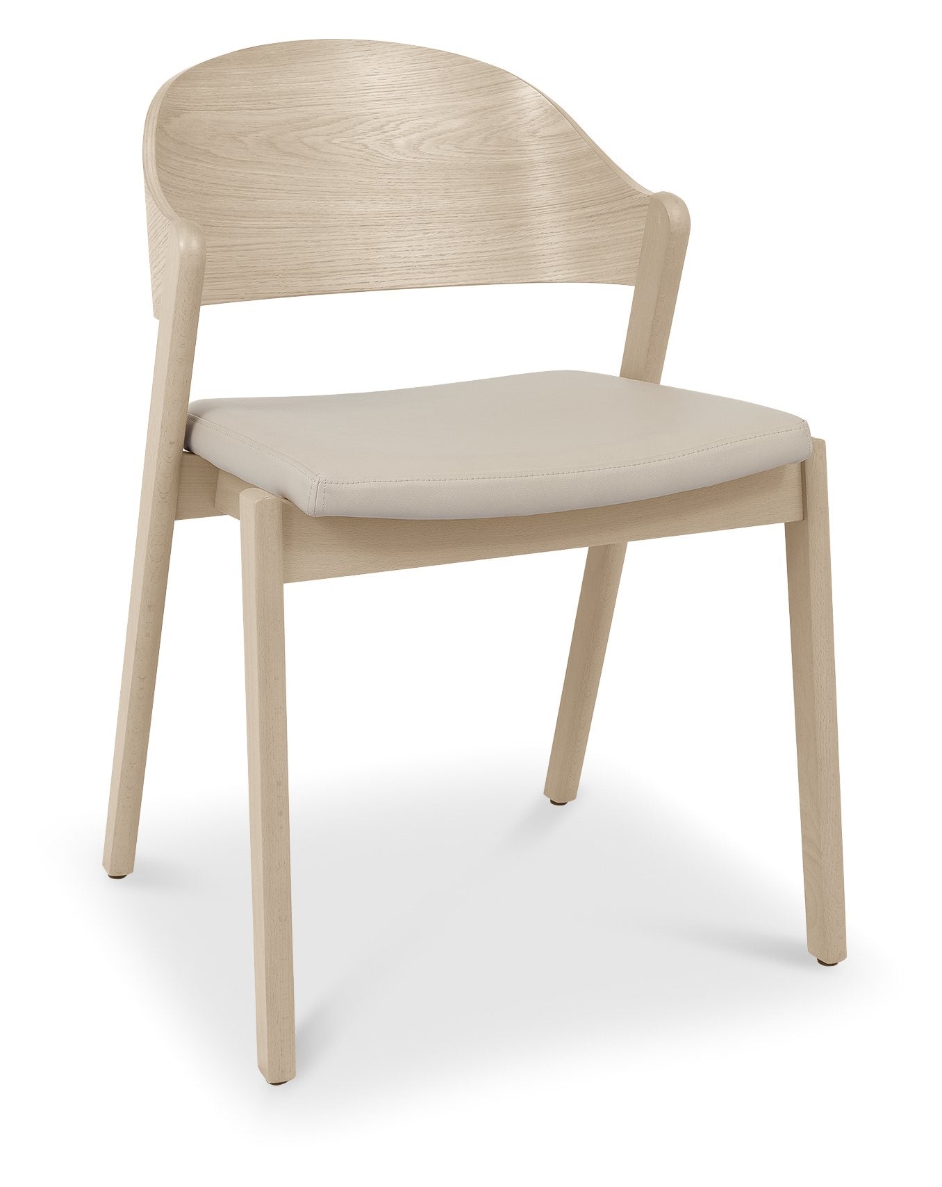 PRESTON PLY BACK DINING CHAIR - IVORY BONDED LEATHER