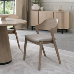 PRESTON PLY BACK DINING CHAIR - IVORY BONDED LEATHER