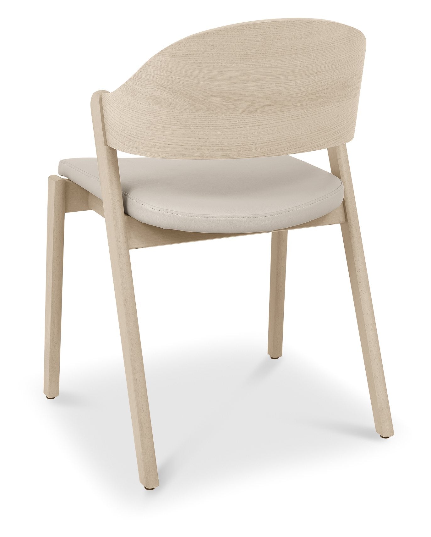 PRESTON PLY BACK DINING CHAIR - IVORY BONDED LEATHER