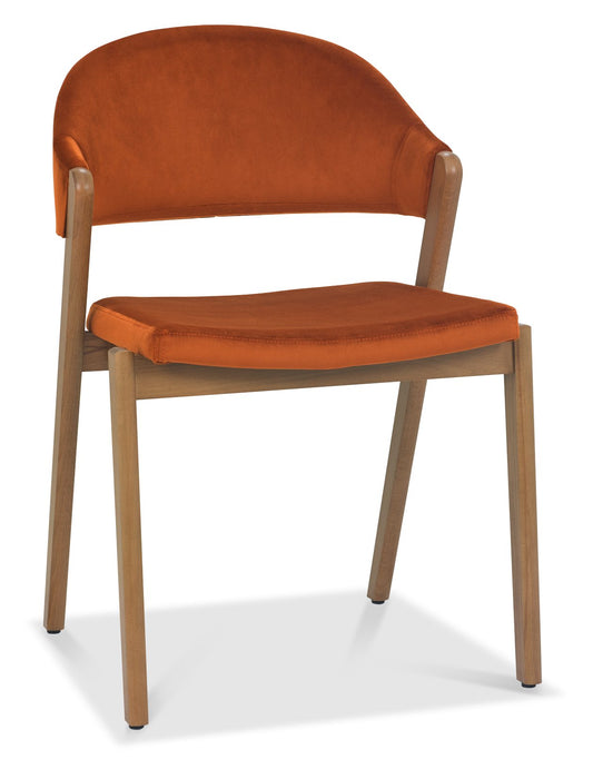 SATURN UPHOLSTERED CHAIR - RUST VELVET