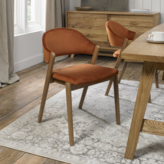 SATURN UPHOLSTERED CHAIR - RUST VELVET