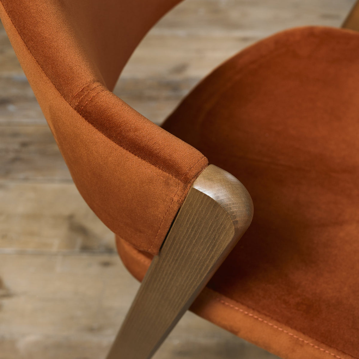 SATURN UPHOLSTERED CHAIR - RUST VELVET