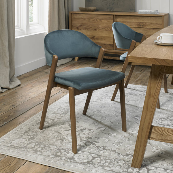 SATURN UPHOLSTERED CHAIR - AZURE VELVET