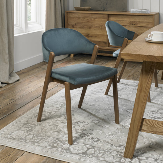 SATURN UPHOLSTERED CHAIR - AZURE VELVET