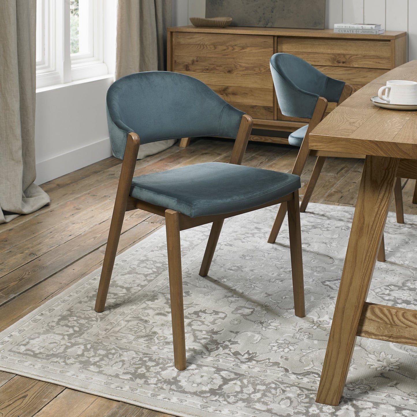 SATURN UPHOLSTERED CHAIR - AZURE VELVET
