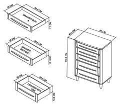 PRESTON 5 DRAWER TALL CHEST