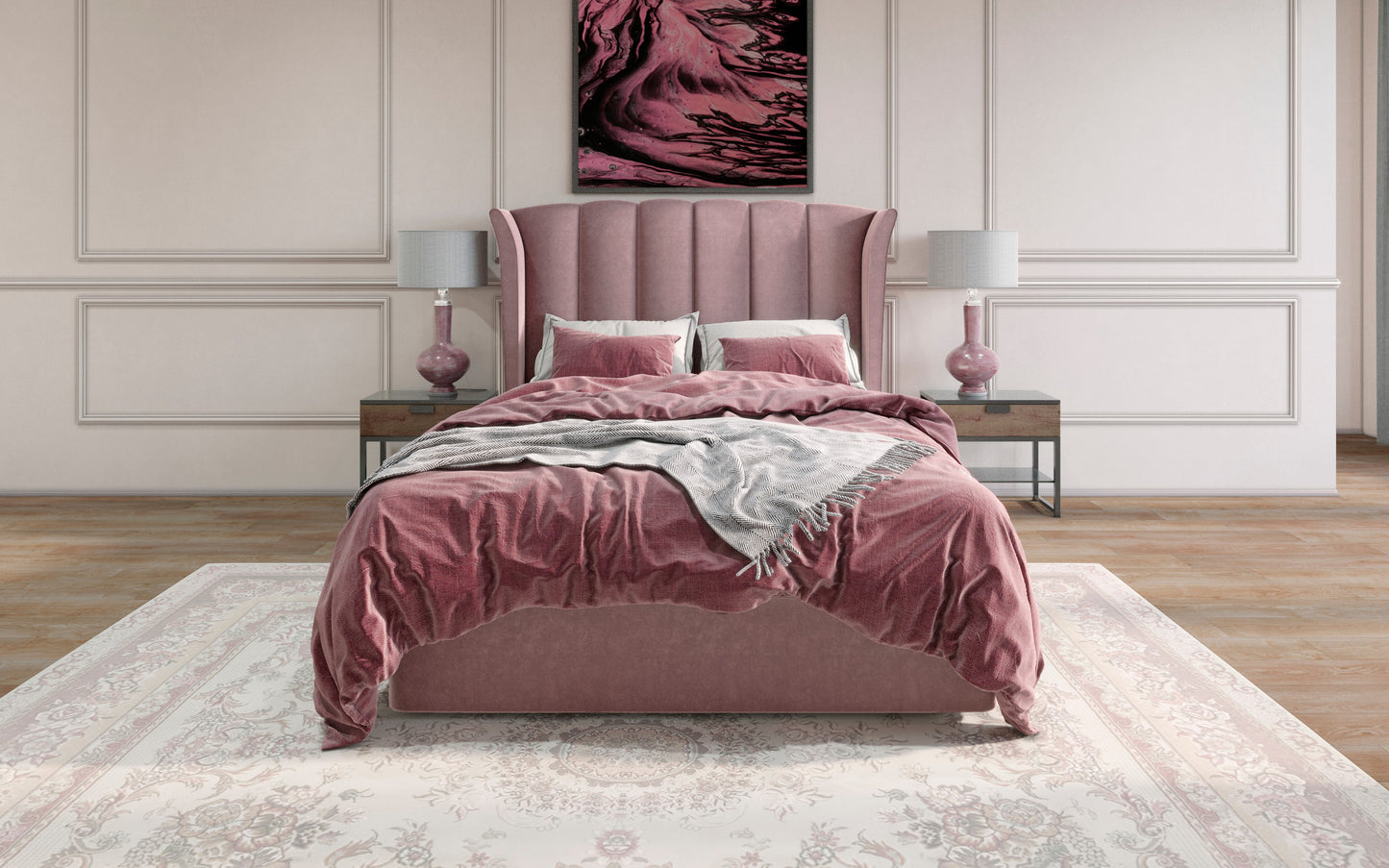 ROCHELLA 4'6 BEDFRAME MANUAL OTTOMAN