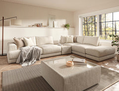 PHOENIX LARGE CORNER SOFA WITH RECTANGLE GLASS TOP TABLE