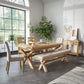 WOODLAND CROSS BENCH WITH BEIGE CUSHION