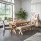 WOODLAND CROSS BENCH WITH BEIGE CUSHION