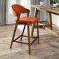 SATURN UPHOLSTERED BAR STOOL - RUST VELVET